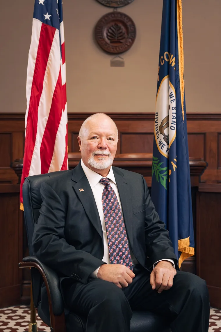 George Barnett in the Christian County courtroom